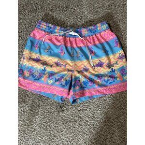 Chubbies Pink and Blue Patterned Swim Trunks